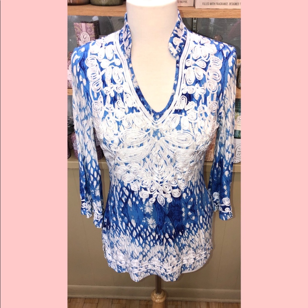 Blue & White Top